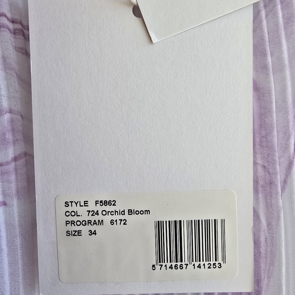 Ganni Purple and White Long Sleeve Mock Neck Dress, new with label - Picture 6 of 11